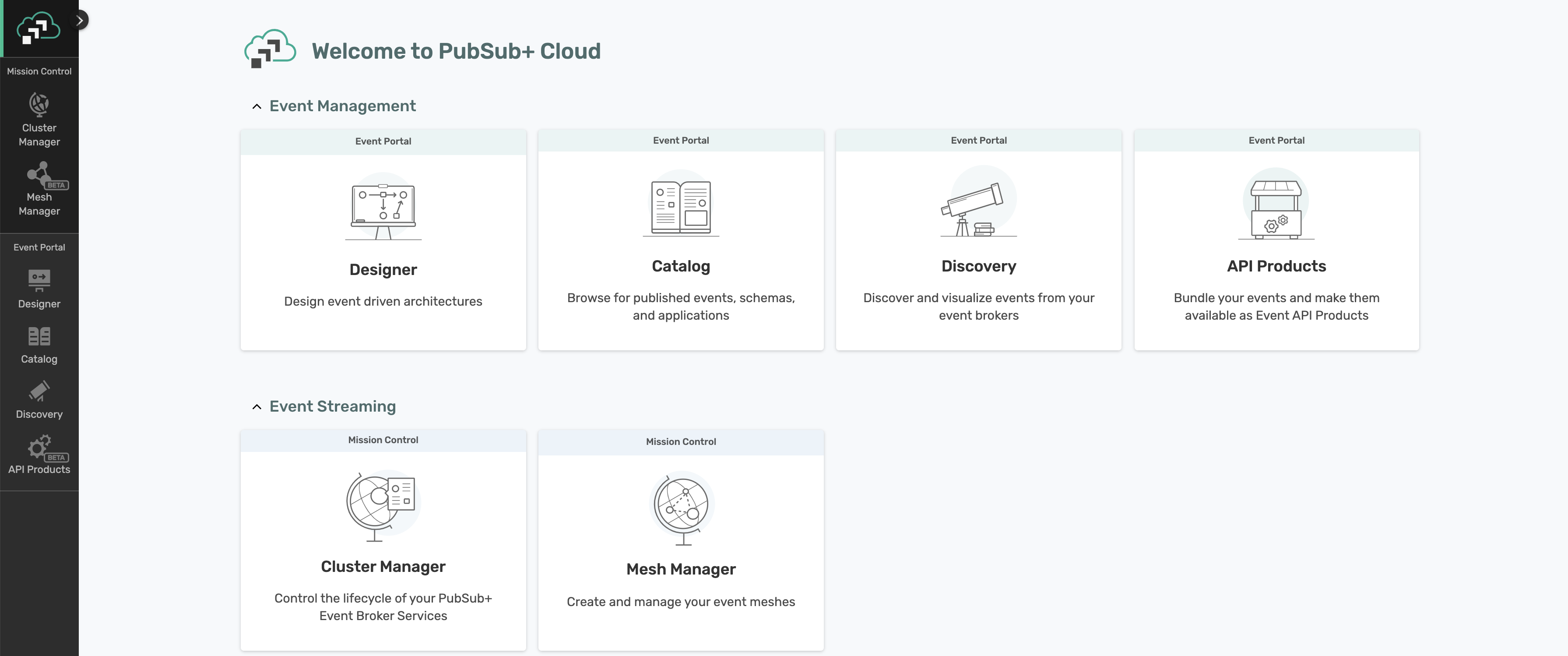 Solace Cloud Event Mesh Solace Cloud Event Mesh Page